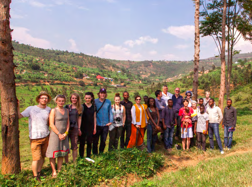 KMC group in Rwanda, getting to know the environment, services and the people of the site also by doing interviews with the help of the local architecture students.